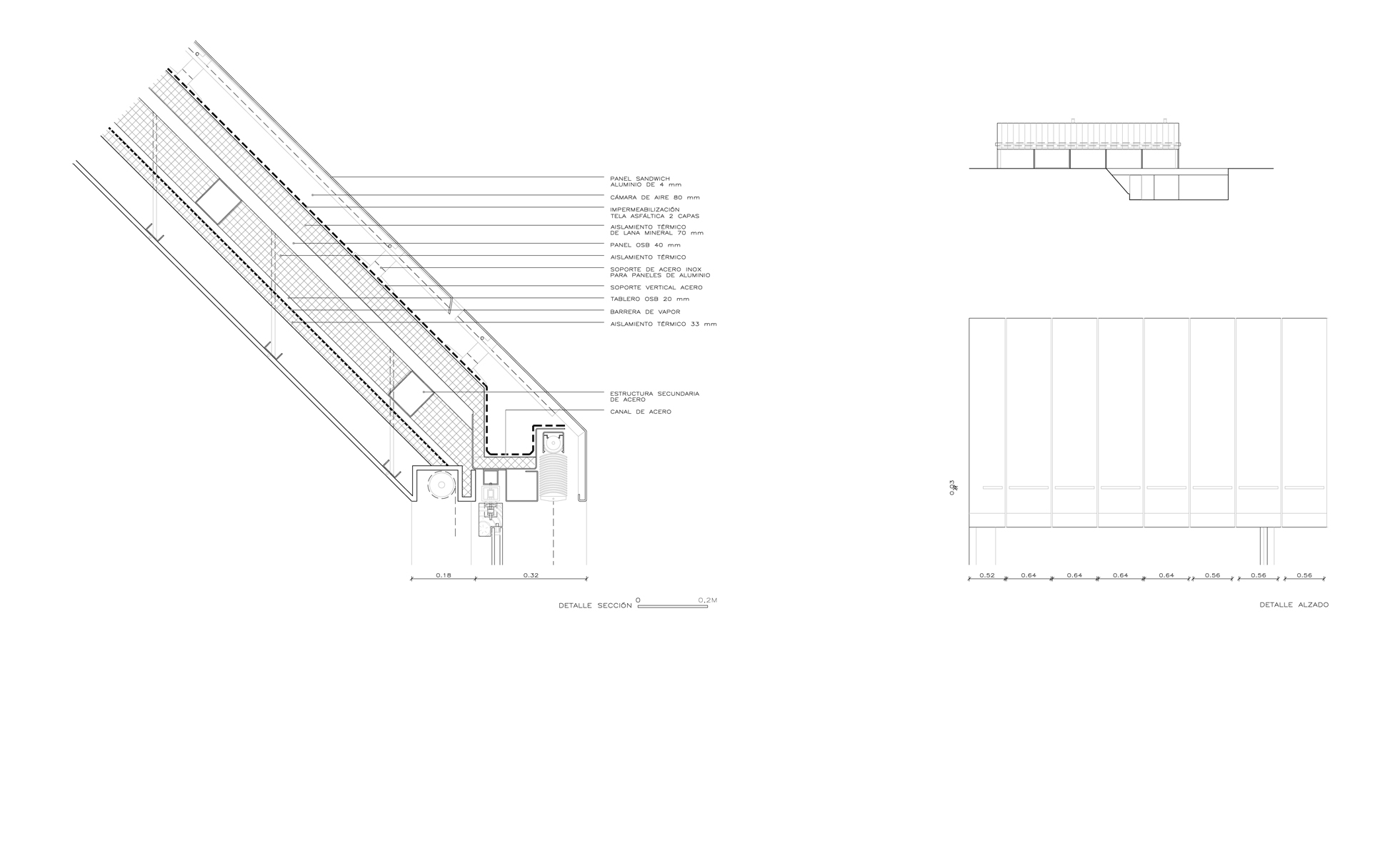 Canaló ocult en coberta de alumini