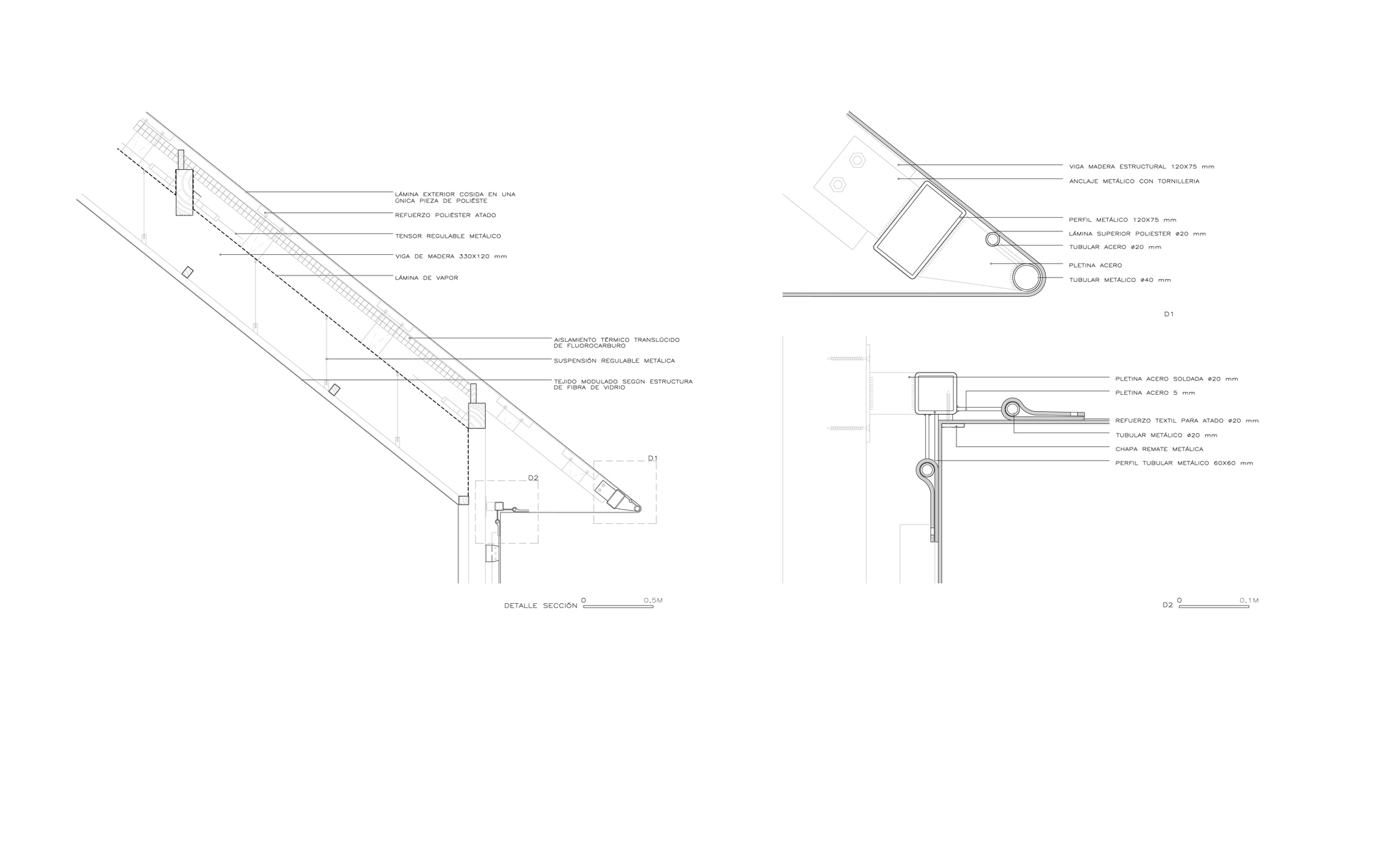 Coberta inclinada lligada polímera
