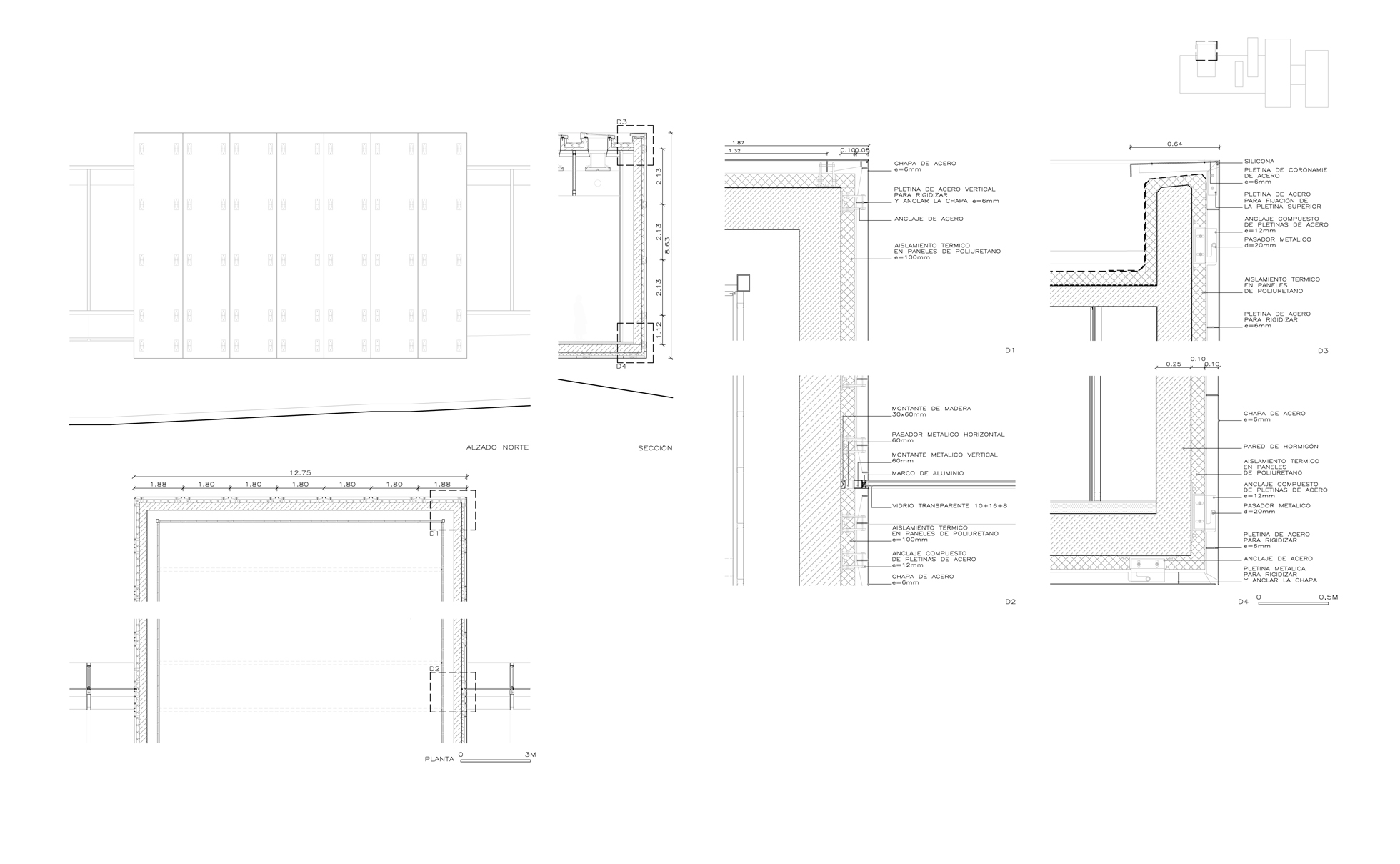 Revestimiento de chapa de acero