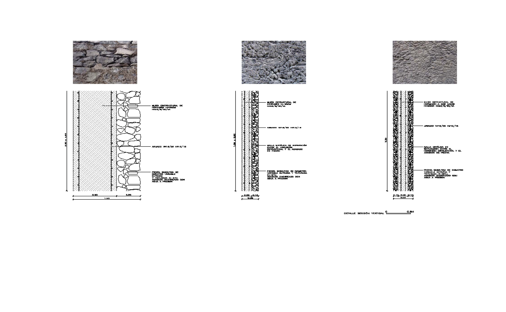 Mur estructural de pedra i formigo