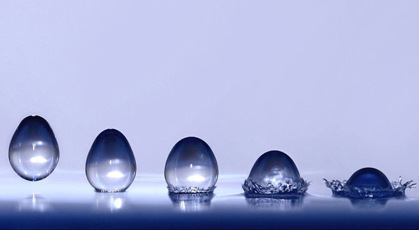 Burbujas sobre agua